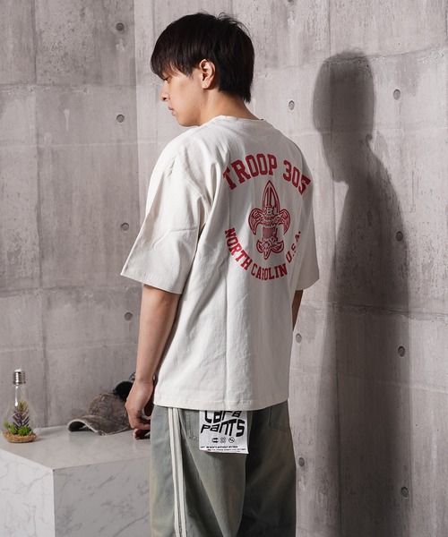 1111clothing(ワンフォークロージング)の「クラックPT ガゼット Tシャツ / Crack Print Gazet T-Shirt(Tシャツ/カットソー・メンズ・ネイビー/サックスブルー/ホワイト系2/ホワイト系1/ブラック系1/ブラック系2・L/M)」の22枚目の写真