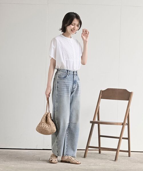 rps(アールピーエス)の「サイドフリンジデニムテーパードパンツ(デニムパンツ・レディース・ブラック/ブルー・フリー)」の13枚目の写真