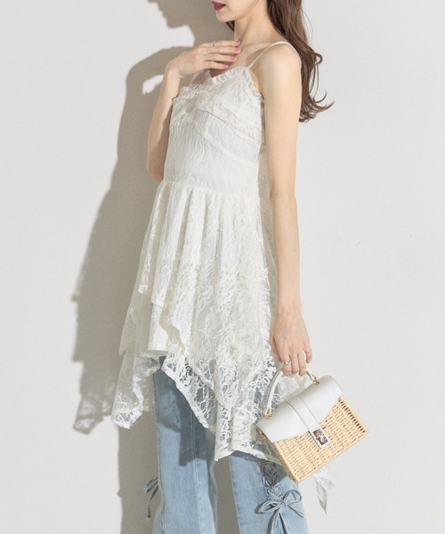 tocco closet（トッコ　クローゼット）の「【ZOZO限定】レースイレヘムキャミワンピース（ワンピース・レディース・アイボリー/ブラック・M）」の5枚目の写真