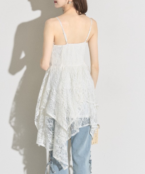 tocco closet（トッコ　クローゼット）の「【ZOZO限定】レースイレヘムキャミワンピース（ワンピース・レディース・アイボリー/ブラック・M）」の6枚目の写真
