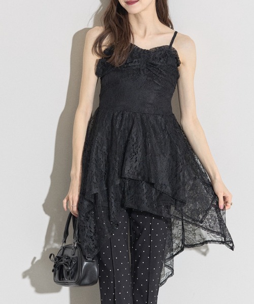 tocco closet（トッコ　クローゼット）の「【ZOZO限定】レースイレヘムキャミワンピース（ワンピース・レディース・アイボリー/ブラック・M）」の11枚目の写真