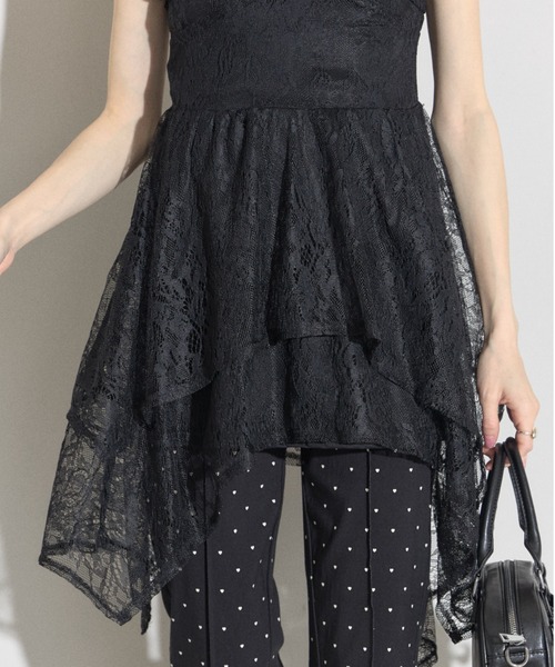 tocco closet（トッコ　クローゼット）の「【ZOZO限定】レースイレヘムキャミワンピース（ワンピース・レディース・アイボリー/ブラック・M）」の17枚目の写真