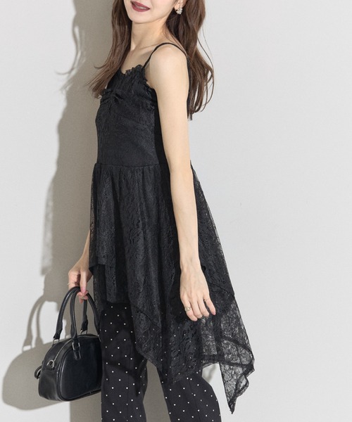 tocco closet（トッコ　クローゼット）の「【ZOZO限定】レースイレヘムキャミワンピース（ワンピース・レディース・アイボリー/ブラック・M）」の13枚目の写真