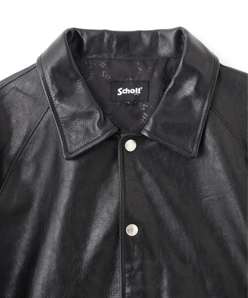 schott（ショット）の「Schott/ショット/LEATHER COACH JACKET/レザー コーチジャケット（ライダースジャケット・メンズ・ブラック・M/L/XL/2XL）」の16枚目の写真