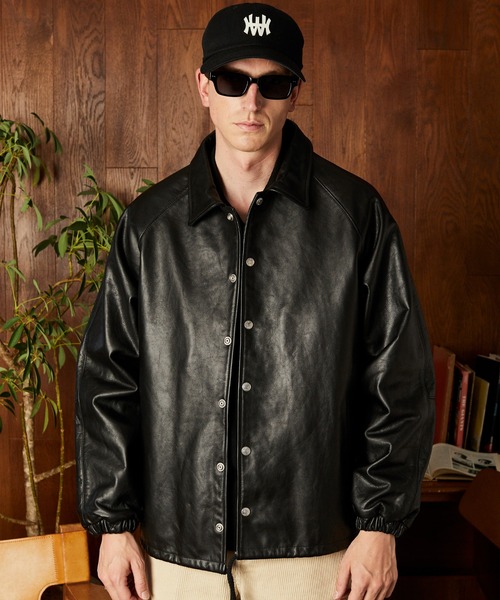 schott(Vbg)Schott/Vbg/LEATHER COACH JACKET/U[ R[`WPbg(C_[XWPbg)