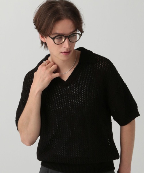 LURAKU（ルラク）の「【LURAKU】mesh knit polo shirt - メッシュニットポロシャツ（ポロシャツ・メンズ・グレー/ブラック・M/L）」の18枚目の写真