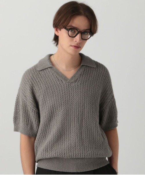 LURAKU（ルラク）の「【LURAKU】mesh knit polo shirt - メッシュニットポロシャツ（ポロシャツ・メンズ・グレー/ブラック・M/L）」の22枚目の写真