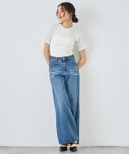 ANAP(アナップ)の「ポコポコ クロップド Tシャツ(Tシャツ/カットソー・レディース・ブラック/グリーン/ホワイト・FREE)」の6枚目の写真