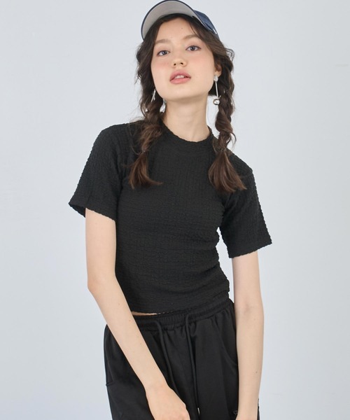 ANAP(アナップ)の「ポコポコ クロップド Tシャツ(Tシャツ/カットソー・レディース・ブラック/グリーン/ホワイト・FREE)」の9枚目の写真
