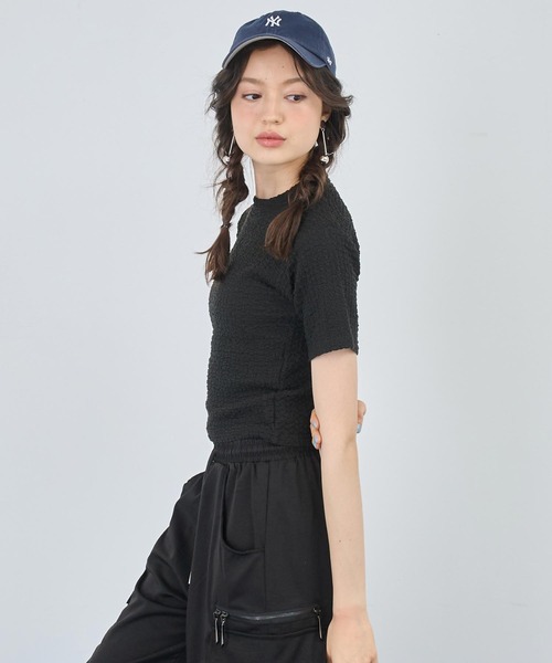 ANAP(アナップ)の「ポコポコ クロップド Tシャツ(Tシャツ/カットソー・レディース・ブラック/グリーン/ホワイト・FREE)」の11枚目の写真