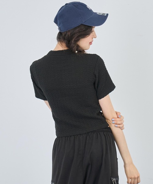 ANAP(アナップ)の「ポコポコ クロップド Tシャツ(Tシャツ/カットソー・レディース・ブラック/グリーン/ホワイト・FREE)」の12枚目の写真