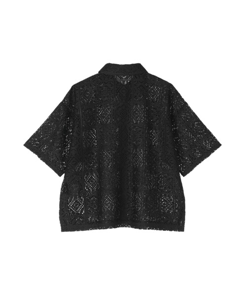 TOKYO SHIRTS(トウキョウシャツ)の「クロシェ風 レースシャツブラウス 五分袖(シャツ/ブラウス・レディース・ブラック/ブラウン/オレンジ・M/L)」の5枚目の写真