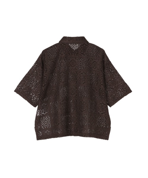 TOKYO SHIRTS(トウキョウシャツ)の「クロシェ風 レースシャツブラウス 五分袖(シャツ/ブラウス・レディース・ブラック/ブラウン/オレンジ・M/L)」の10枚目の写真