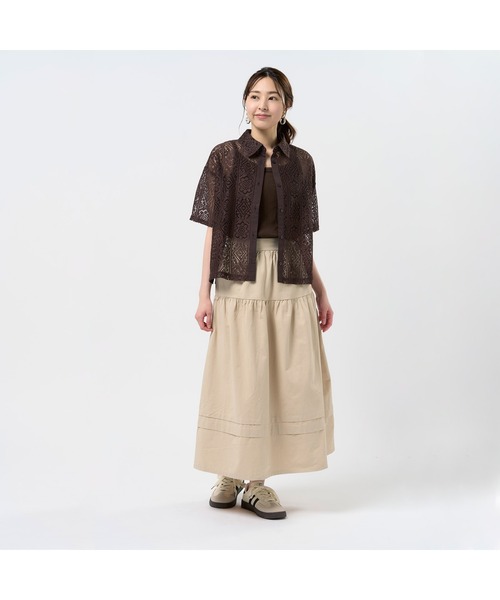 TOKYO SHIRTS(トウキョウシャツ)の「クロシェ風 レースシャツブラウス 五分袖(シャツ/ブラウス・レディース・ブラック/ブラウン/オレンジ・M/L)」の19枚目の写真