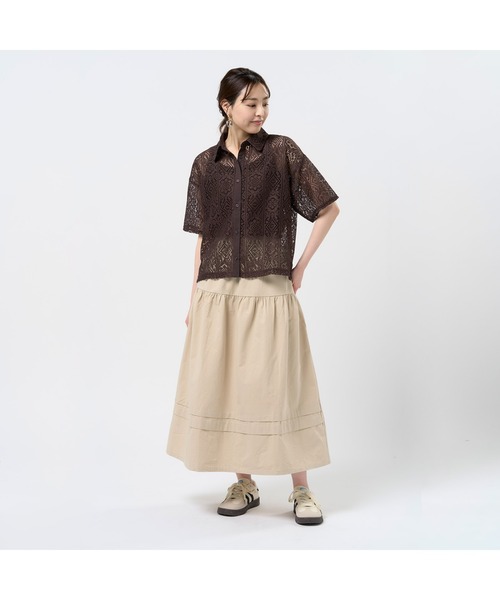 TOKYO SHIRTS(トウキョウシャツ)の「クロシェ風 レースシャツブラウス 五分袖(シャツ/ブラウス・レディース・ブラック/ブラウン/オレンジ・M/L)」の20枚目の写真