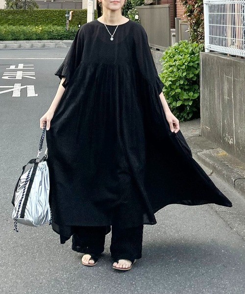 美品✨MAX MARA ボリュームスリーブ ギャザー ワンピース シルク100 シルク Max Mara(マックスマーラ) ワンピース(レディース