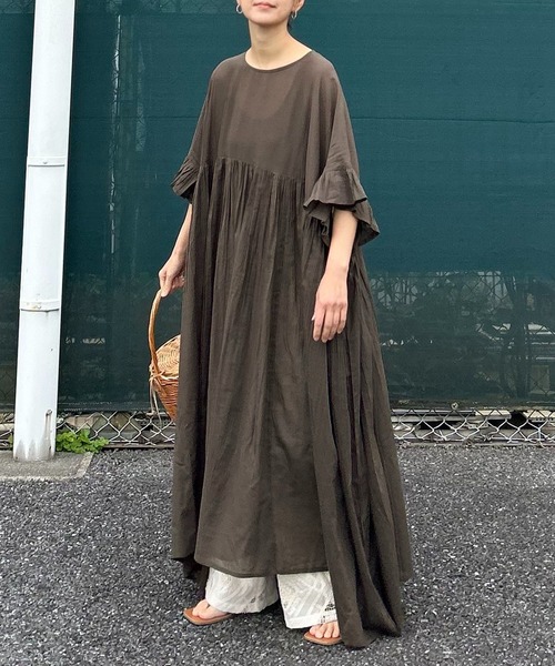 notch.（ノッチ）の「【 notch. by KR 】ボリュームギャザーワンピース（ワンピース・レディース・チャコール/ブラウン/ブラック/ネイビー・TM/M）」の6枚目の写真