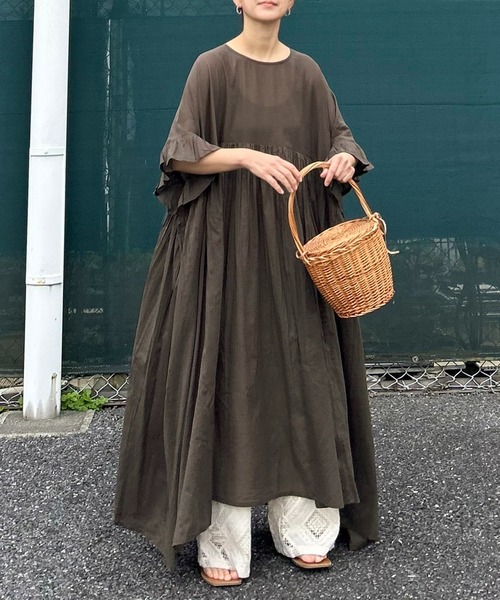 notch.（ノッチ）の「【 notch. by KR 】ボリュームギャザーワンピース（ワンピース・レディース・チャコール/ブラウン/ブラック/ネイビー・TM/M）」の5枚目の写真