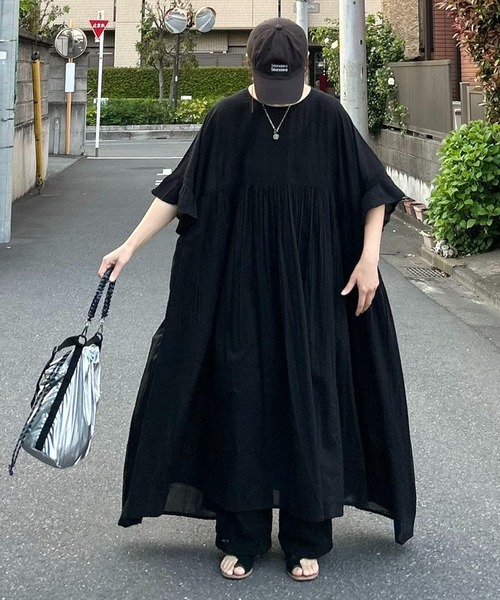 notch.（ノッチ）の「【 notch. by KR 】ボリュームギャザーワンピース（ワンピース・レディース・チャコール/ブラウン/ブラック/ネイビー・TM/M）」の18枚目の写真