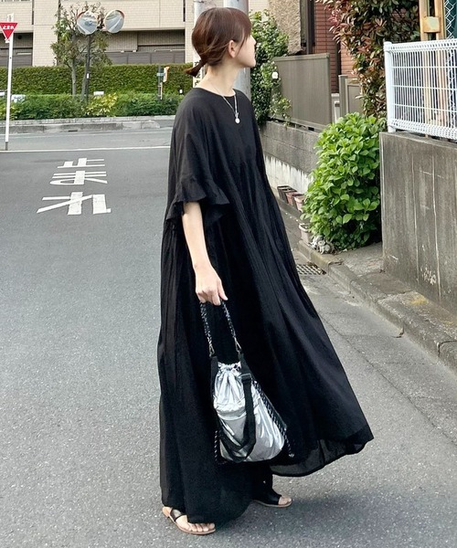 notch.（ノッチ）の「【 notch. by KR 】ボリュームギャザーワンピース（ワンピース・レディース・チャコール/ブラウン/ブラック/ネイビー・TM/M）」の17枚目の写真