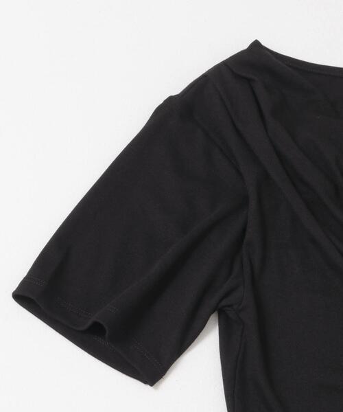 SENSE OF PLACE by URBAN RESEARCH（センスオブプレイスバイアーバンリサーチ）の「アシメドレープトップ(半袖)（Tシャツ/カットソー・レディース・キャメル/ベージュ/ブラック/ライトブルー・ONE）」の13枚目の写真