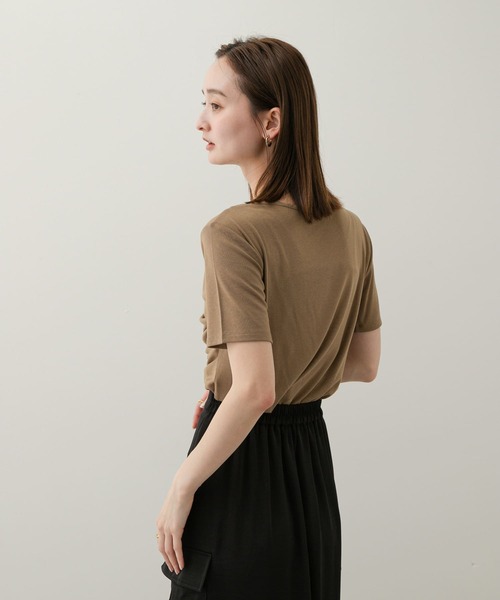 セール】アシメドレープトップ(半袖)（Tシャツ/カットソー