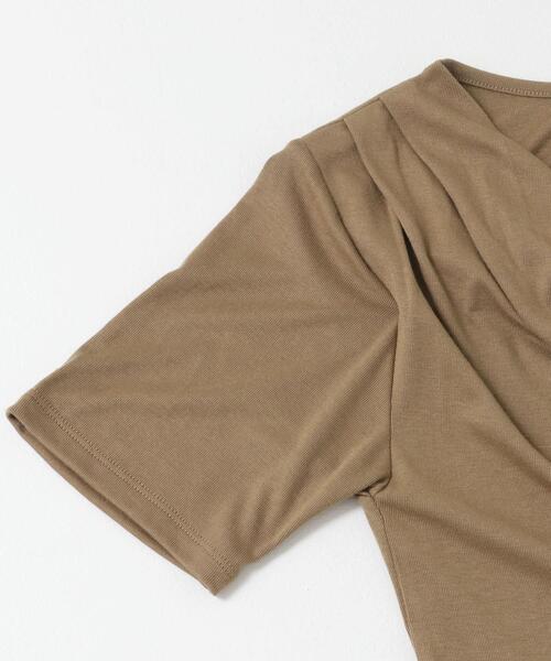 SENSE OF PLACE by URBAN RESEARCH（センスオブプレイスバイアーバンリサーチ）の「アシメドレープトップ(半袖)（Tシャツ/カットソー・レディース・キャメル/ベージュ/ブラック/ライトブルー・ONE）」の22枚目の写真
