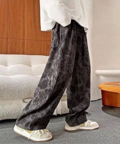 WARAIJOGO(ワライジョウゴ)の「【WARAIJOGO】フラワーパターンハイウエストパンツ(NEZ)(その他パンツ・メンズ・カーキ/グレー・XX-LARGE)」の5枚目の写真