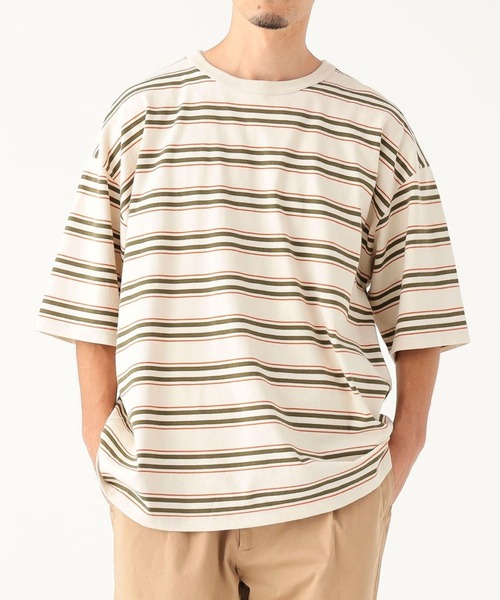 B:MING by BEAMS(ビーミングバイビームス)の「フェード ボーダー ビッグ Tシャツ(Tシャツ/カットソー・メンズ・アイボリー/ネイビー・SMALL/MEDIUM/LARGE/X-LARGE)」の2枚目の写真