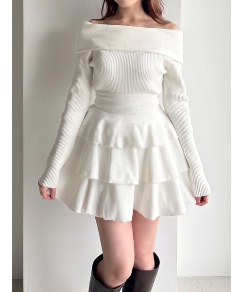 RESEXXY(リゼクシー)の「ヘムバルーンフリルミニスカート(スカート・レディース・ブラウン/ホワイト/チャコールグレー/ブラック・FREE)」の6枚目の写真