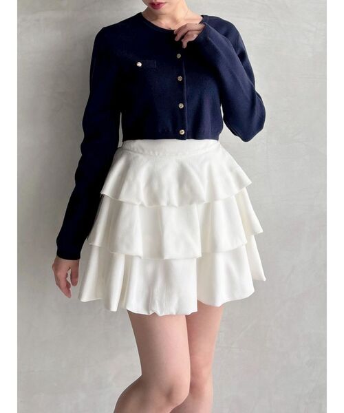 RESEXXY(リゼクシー)の「ヘムバルーンフリルミニスカート(スカート・レディース・ブラウン/ホワイト/チャコールグレー/ブラック・FREE)」の8枚目の写真