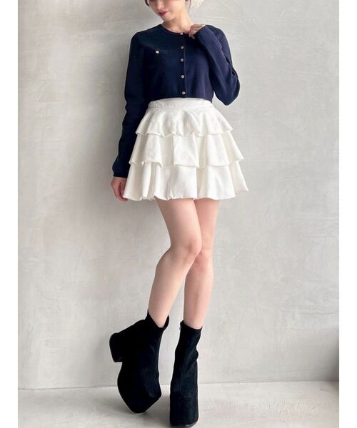 RESEXXY(リゼクシー)の「ヘムバルーンフリルミニスカート(スカート・レディース・ブラウン/ホワイト/チャコールグレー/ブラック・FREE)」の9枚目の写真