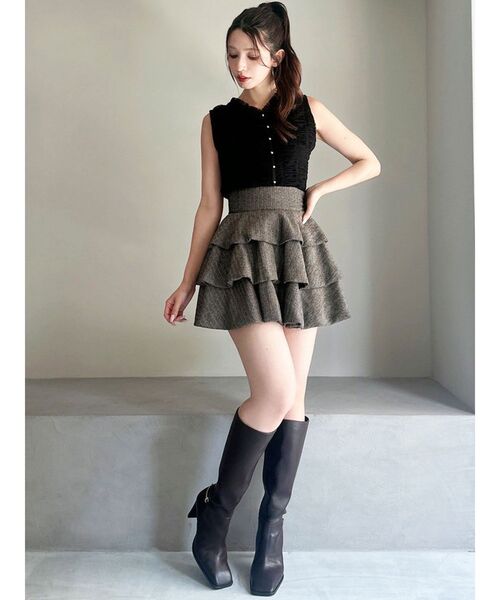 RESEXXY(リゼクシー)の「ヘムバルーンフリルミニスカート(スカート・レディース・ブラウン/ホワイト/チャコールグレー/ブラック・FREE)」の14枚目の写真