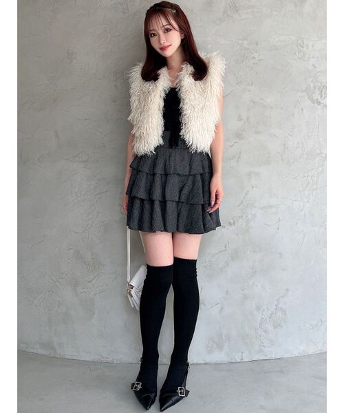 RESEXXY(リゼクシー)の「ヘムバルーンフリルミニスカート(スカート・レディース・ブラウン/ホワイト/チャコールグレー/ブラック・FREE)」の16枚目の写真