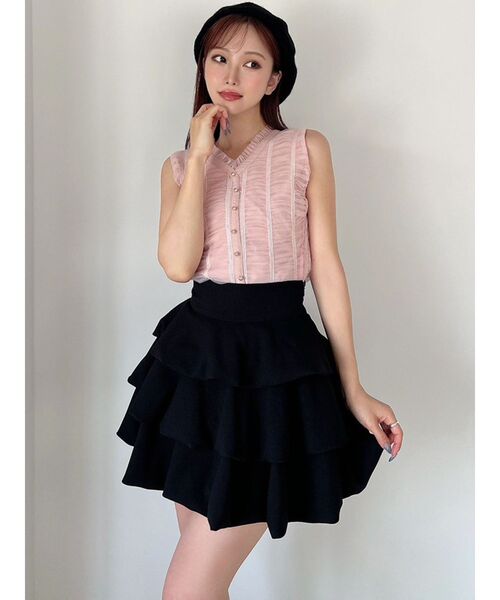 RESEXXY(リゼクシー)の「ヘムバルーンフリルミニスカート(スカート・レディース・ブラウン/ホワイト/チャコールグレー/ブラック・FREE)」の22枚目の写真