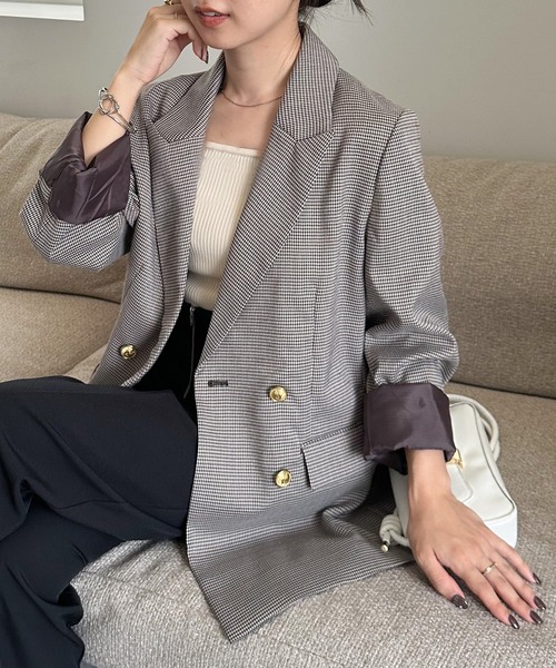 極美品】CADUNE カデユネ ダブルボタンテーラードジャケット 38 白