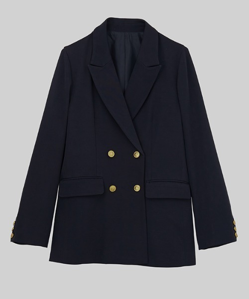 RANAN(ラナン)の「【洗える】ゴールドボタンダブルテーラードジャケット(テーラードジャケット・レディース・ブラック/ブラウン系/ネイビー・S/M/L/LL)」の10枚目の写真