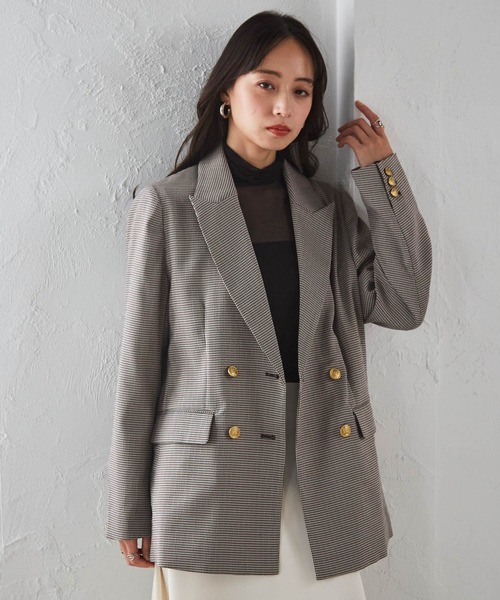 RANAN(ラナン)の「【洗える】ゴールドボタンダブルテーラードジャケット(テーラードジャケット・レディース・ブラック/ブラウン系/ネイビー・S/M/L/LL)」の6枚目の写真