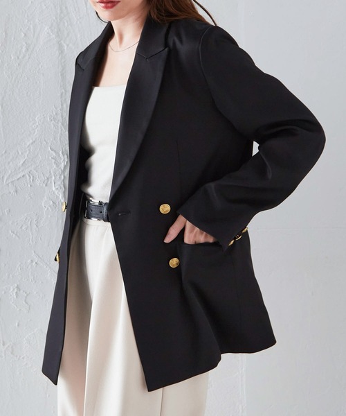 RANAN(ラナン)の「【洗える】ゴールドボタンダブルテーラードジャケット(テーラードジャケット・レディース・ブラック/ブラウン系/ネイビー・S/M/L/LL)」の17枚目の写真