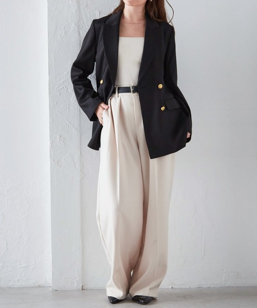 RANAN(ラナン)の「【洗える】ゴールドボタンダブルテーラードジャケット(テーラードジャケット・レディース・ブラック/ブラウン系/ネイビー・S/M/L/LL)」の18枚目の写真