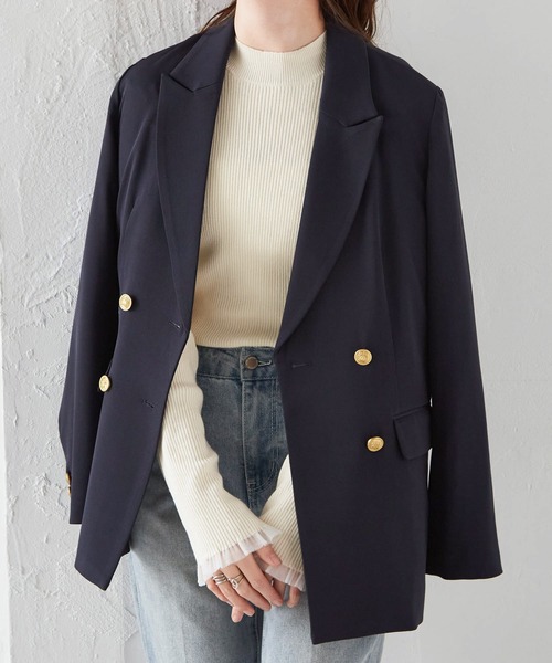 RANAN(ラナン)の「【洗える】ゴールドボタンダブルテーラードジャケット(テーラードジャケット・レディース・ブラック/ブラウン系/ネイビー・S/M/L/LL)」の19枚目の写真