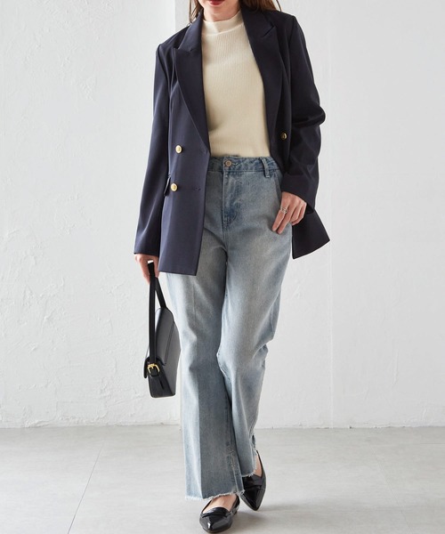 RANAN(ラナン)の「【洗える】ゴールドボタンダブルテーラードジャケット(テーラードジャケット・レディース・ブラック/ブラウン系/ネイビー・S/M/L/LL)」の20枚目の写真