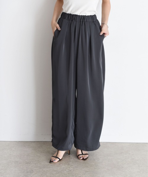 ヘムシアーノーカラーブラウスジャケット&とろみパンツ セットアップ