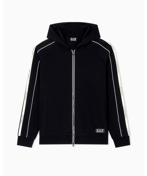 EMPORIO ARMANI EA7(エンポリオアルマーニイーエーセブン)の「【エンポリオ アルマーニ EA7】Logo Series フード付きジップアップ スウェットシャツ コットン混紡(スウェット・メンズ・ブラック/オフホワイト/レッド・X-SMALL/LARGE/MEDIUM/SMALL/X-LARGE)」の8枚目の写真