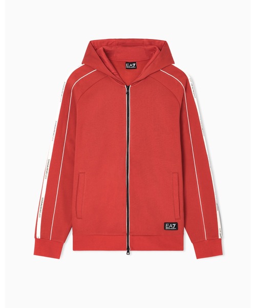 EMPORIO ARMANI EA7(エンポリオアルマーニイーエーセブン)の「【エンポリオ アルマーニ EA7】Logo Series フード付きジップアップ スウェットシャツ コットン混紡(スウェット・メンズ・ブラック/オフホワイト/レッド・X-SMALL/LARGE/MEDIUM/SMALL/X-LARGE)」の12枚目の写真