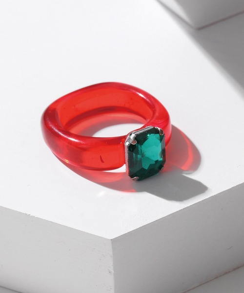 ADDITION STORE(アディションストア)の「【コーデや気分に合わせてカラーを変える♪】POP COLORFUL ACRYLIC RING / ポップ カラフル アクリルリング ONESIZE(リング・レディース・ブルー/オレンジ/イエロー/ライトピンク/グリーン/レッド/ホワイト/パープル/ピンク・ONE SIZE)」の8枚目の写真