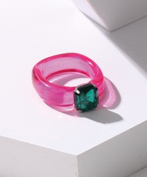 VQ（ブイキュー）の「【コーデや気分に合わせてカラーを変える♪】POP COLORFUL ACRYLIC RING / ポップ カラフル アクリルリング　ONESIZE（リング）」