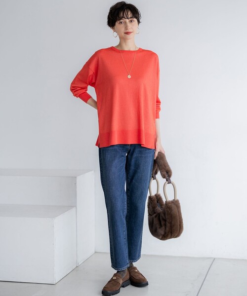 タグ付き美品⭐︎RED CARD ×23区スリムストレート デニム パンツ　44 RED CARD TOKYO×23区】スリムストレート デニム パンツ