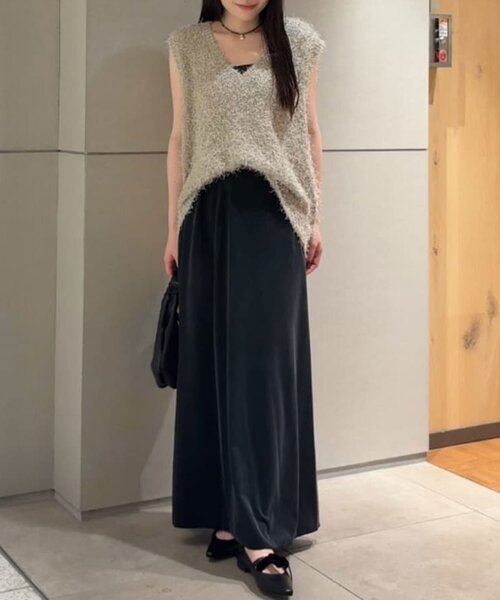 GALLARDAGALANTE(ガリャルダガランテ)の「【セットアップ対応】【イージーケア】キュプラジャージースカート(スカート・レディース・ベージュ/ブラック/モカ・0/1)」の9枚目の写真