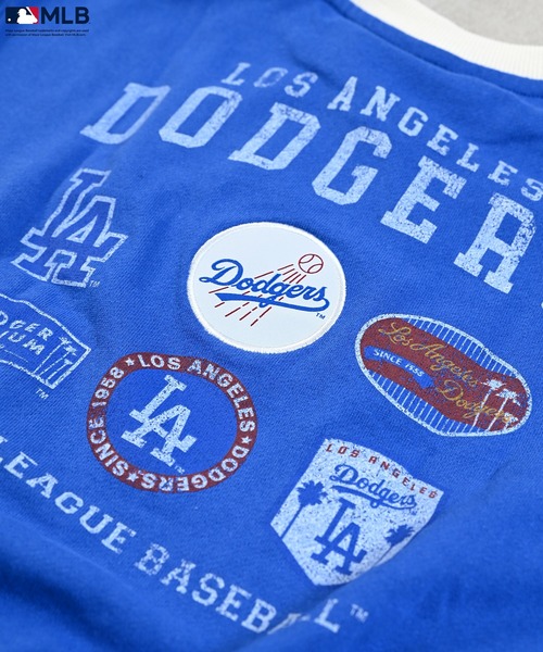 MLB（メジャーリーグベースボール）の「【MLB】別注チームワッペンプリントスウェット（スウェット・キッズ・ブラウン/チャコール/ブルー・110/100/90/80/150/140/130/120）」の6枚目の写真